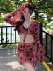 1011 New High-End Pure Desire Split Skirt Bikini Swimsuit for Women, Four-Piece Set To Conceal Figures, Slimming, and Soak In Hot Springs