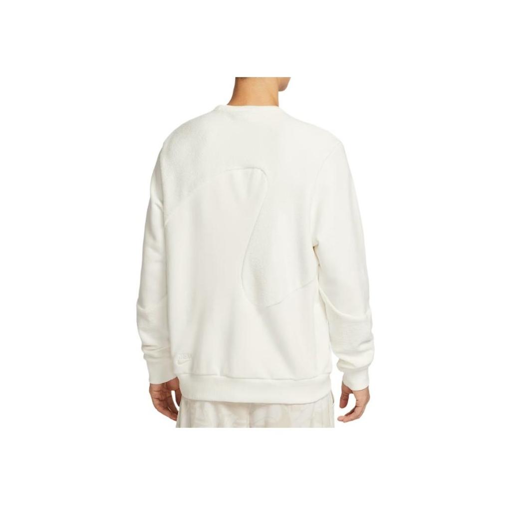Nike Solid Color Crew Neck Long Sleeve Sweatshirt Men Tops Light-Ivory HV1909-133
