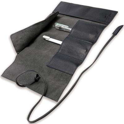 BLUE SINCERE Genuine Leather Roll Pen Case Large Capacity Leather Pencil Box Fountain Pen Holder Gift Box RP1 Men's Women's Set/Roll -Roll- (Royal