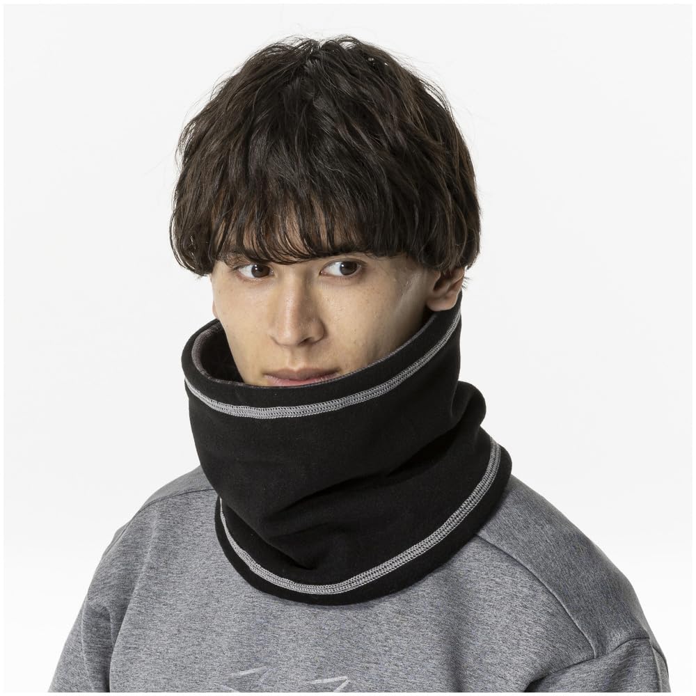 Mizuno Training Wear Reversible Fleece Neck Black X Free Size Warmer, 32JYB700, Black,