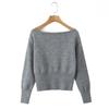Women's Sexy Off-the-Shoulder Slimming Knit Sweater – Versatile Solid Color Cold Shoulder Top