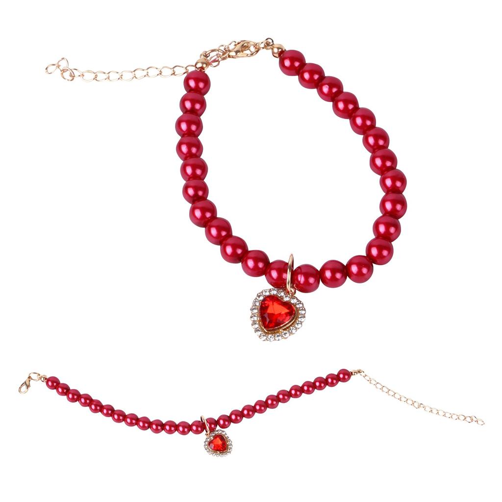 Dog Pearl Collar And Pet Pearl Necklace Set Pearl Collar