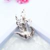Elegant Women's Swan Wings Crystal Brooch - 4-Color Alloy Glass Corsage Accessory