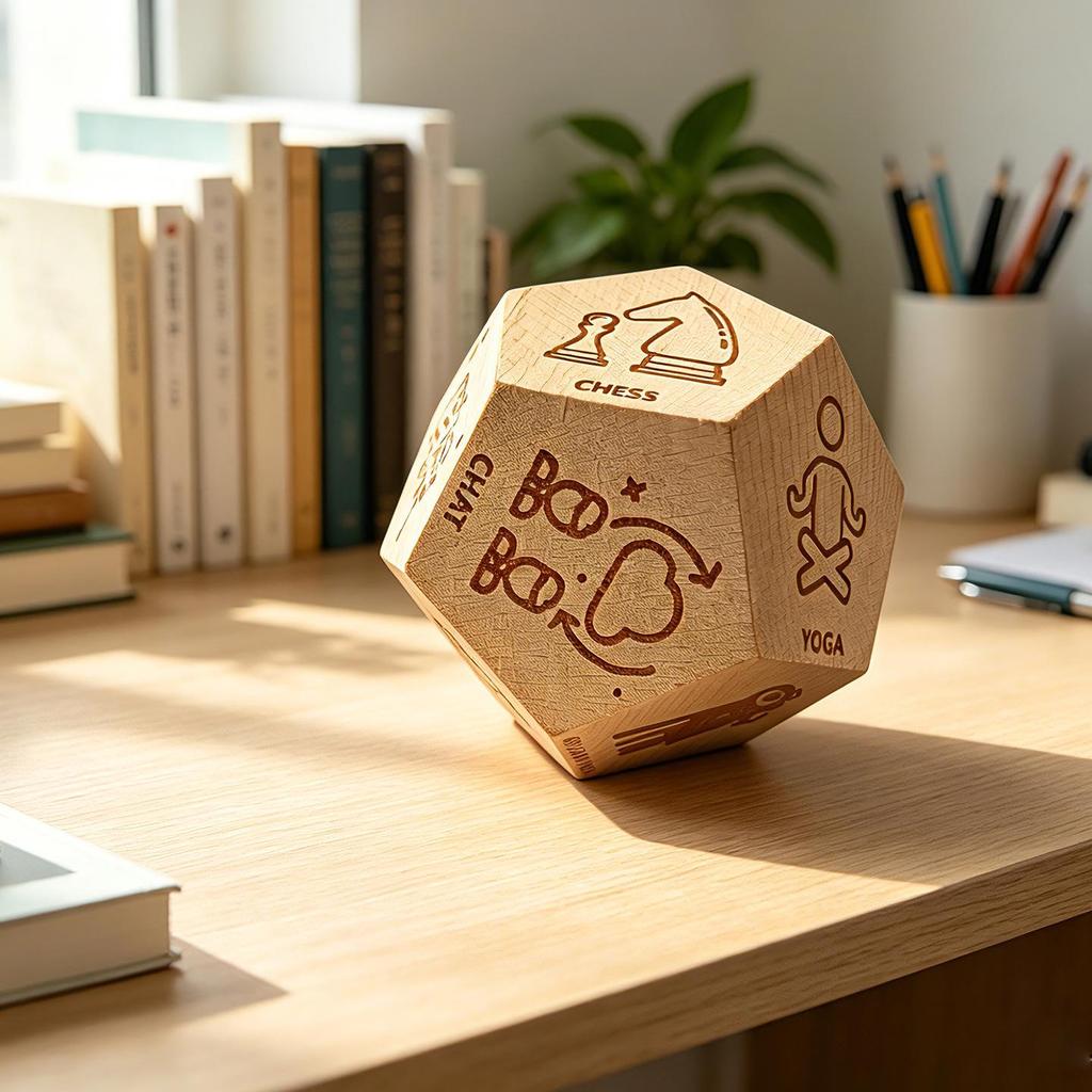 Cross-Border Twelve-Sided Wooden Dice Set: Laser Engraved Fun Bar Drinking Game Dice for Couples