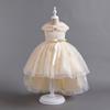 Girls' formal dresses with trains, puff-skirted princess dresses, high-end dresses, and stage performance gowns
