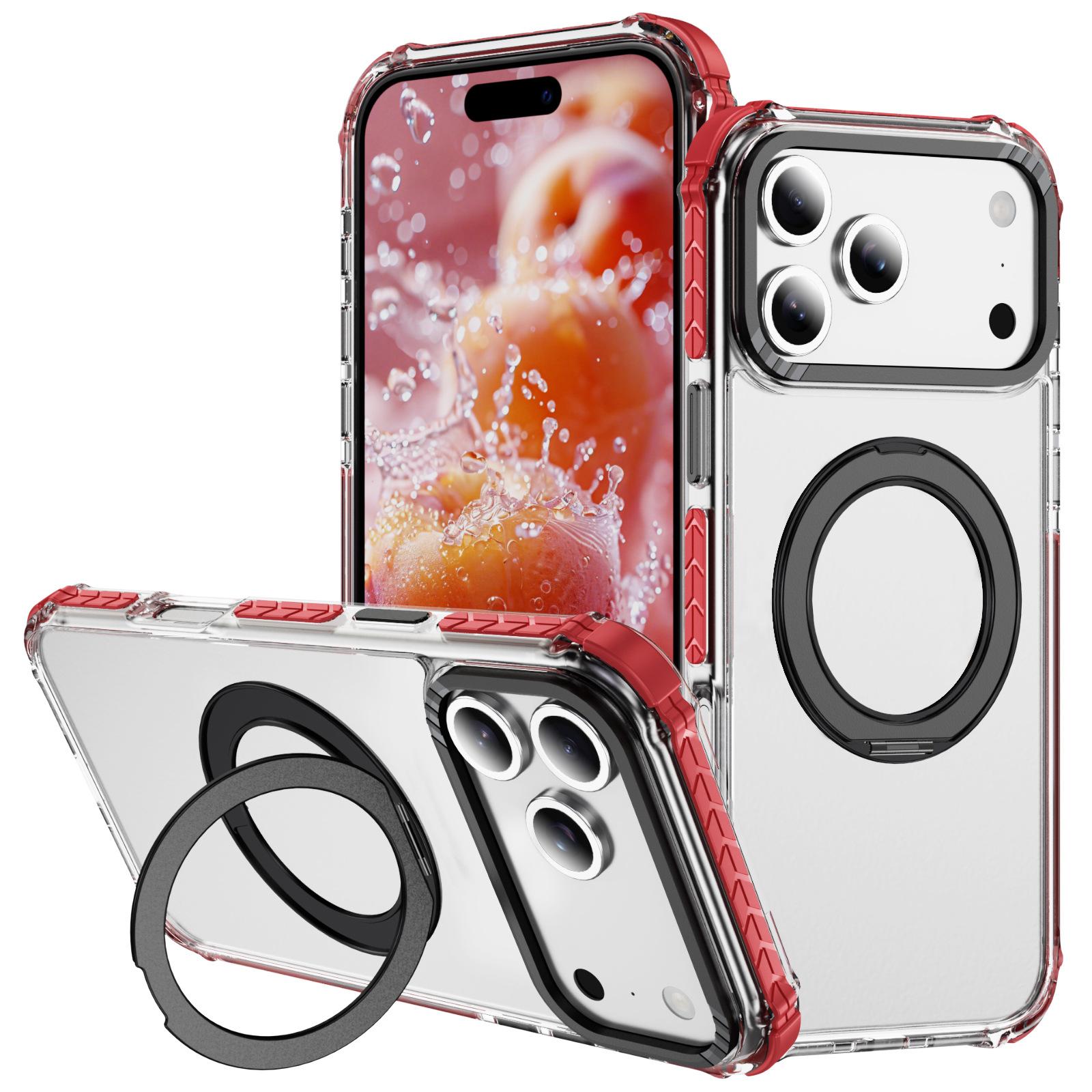 

For Apple 17promax Phone Case Magnetic Transparent for IPhone 17air Anti Drop Gear Holder Phone Case For iPhone11