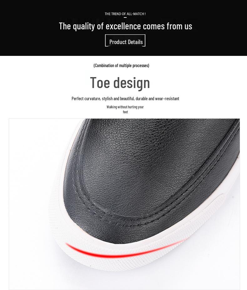 2026 Spring Men's Trendy Comfortable Slip-On Leather Shoes – Flexible, Lightweight, and Stylish