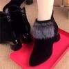 Elegant Women's Boots Ankle Flock 2026 New Autumn/Winter Fashion Frusted Short Plush Cotton Shoes Square Heel Women Shoes