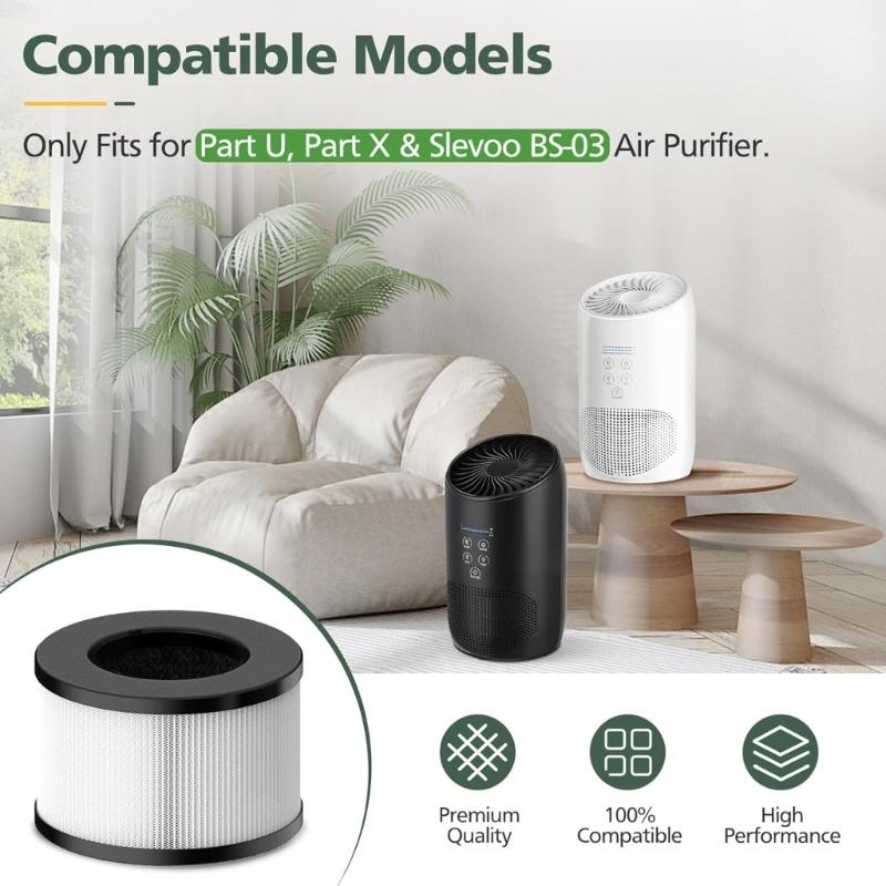 2PCS Plastic Air Cleaners Filter Air Purifier Filter Plastic Air Cleaners HEPA Filter Accessories for BS03 Model