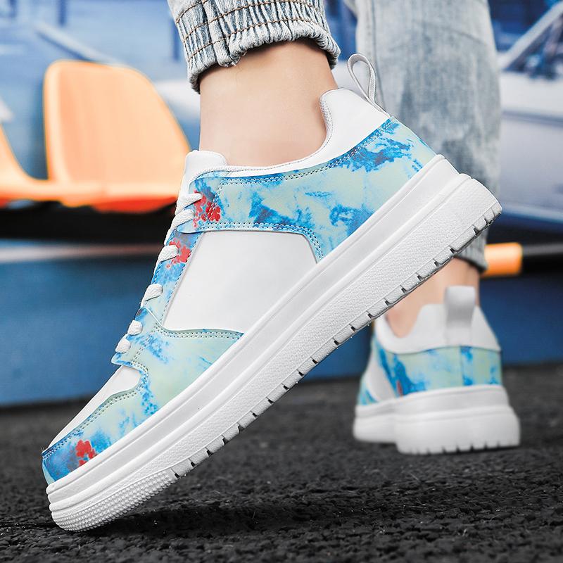 Men's Fashion Sports Shoes Comfortable Flat Bottom 2024 New Outdoor Casual Shoes Street Blue Trendy Skateboarding Shoes