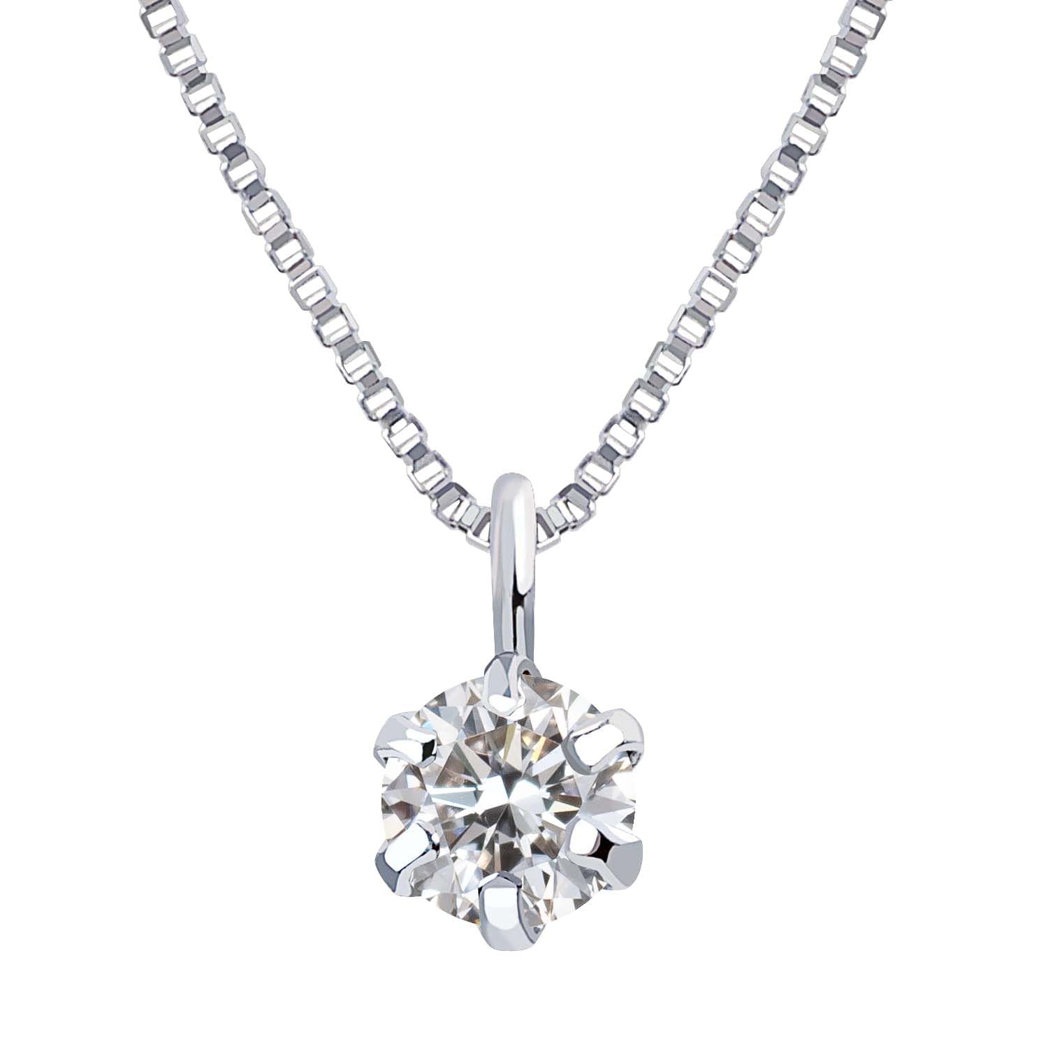 

Necklace Natural Diamond D Color SI Class PT900 Platinum with Certificate of Authenticity [Lara Christie] Women s 0.1ct lp56-0028-pt платиновий