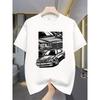 European Sizes Men'S Casual Short Sleeve T-Shirt | Breathable Crew Neck, Regular Fit, Vintage Car Print, Machine Washable, Ideal for Summer