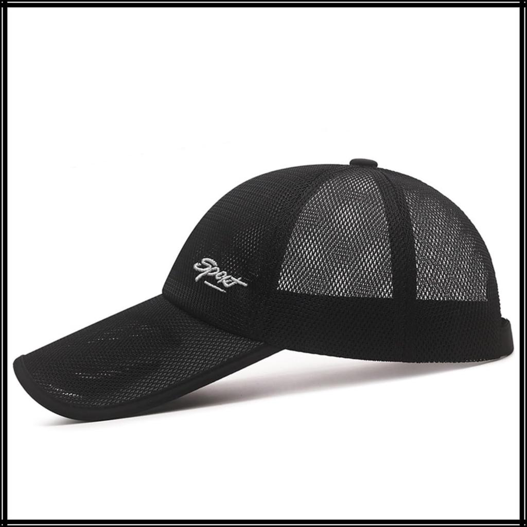 Mesh UV Sonnenhut CZA012 [White Fang], Ausgeschnittene Krempe, Kappe, Schutz, Schutz, Lässig, Sport, Herren, (beige)