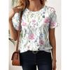 Fashion Flower Floral T-Shirts 3D Print Women New O-Neck Short Sleeves T Shirt Streetwear Y2k Harajuku Tees Tops Female Clothing