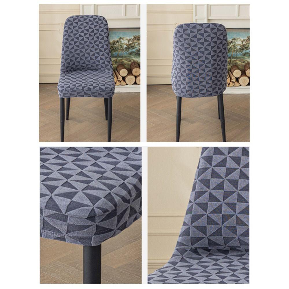 Soft Jacquard Arc Chair Cover Elastic Chair Protective Case Curved Seat Cover  Household