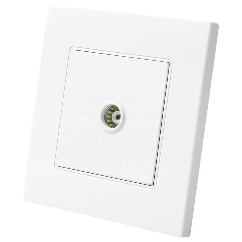 Ivory 86 Type 1-Gang Recessed TV Wall Socket with Steel Frame