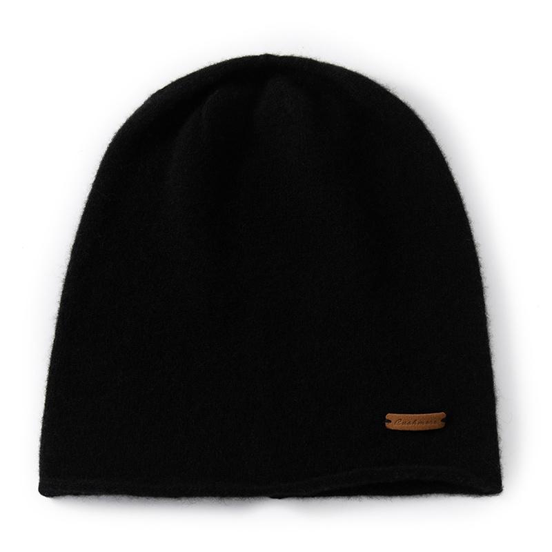 Damen 100% Reiner Kaschmir Slouchy Beanie Winter Warm Weich Gemütliche Kopfbedeckung Einfache Strickmütze Kaltwetter-Accessoire