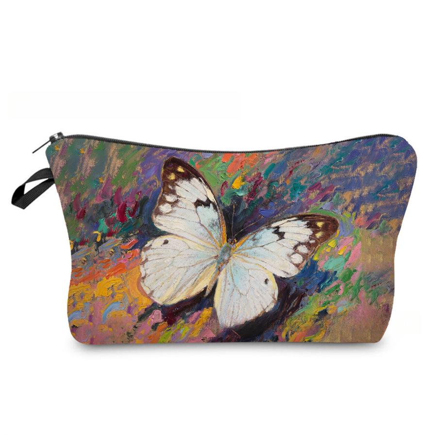 Women Butterfly Print Cosmetic Bag Toiletries Organize Travel Storage Case 6966