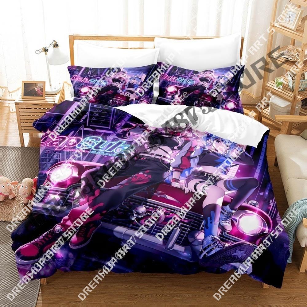 3D Print Hoshimachi Suisei Bedding Set Single Twin Full Queen King Size Bed Set Aldult Kid Bedroom Duvetcover Sets 3D Anime Bed