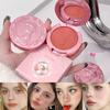 Dimensional 3D Relief Fog Color Powder Blusher Naturally Tender And Delicate Makeup Holding Puff Color Female Rouge Powder Blusher Cream