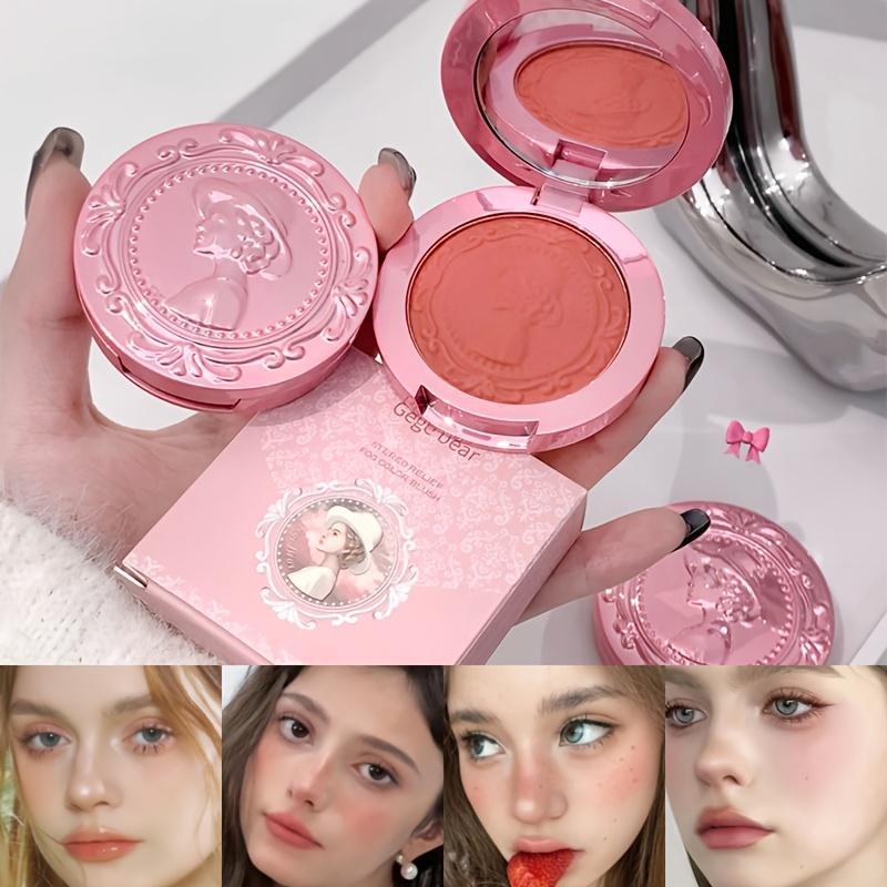 Dimensional 3D Relief Fog Color Powder Blusher Naturally Tender And Delicate Makeup Holding Puff Color Female Rouge Powder Blusher Cream