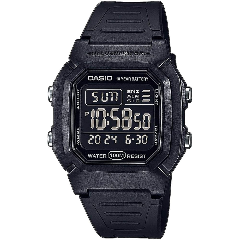 

[Casio] CASIO Часы Стандартные Цифровые W-800H-1BV с Оригинальной Коробкой, Мужские, Черный Инвертированный ЖК-дисплей, Более...