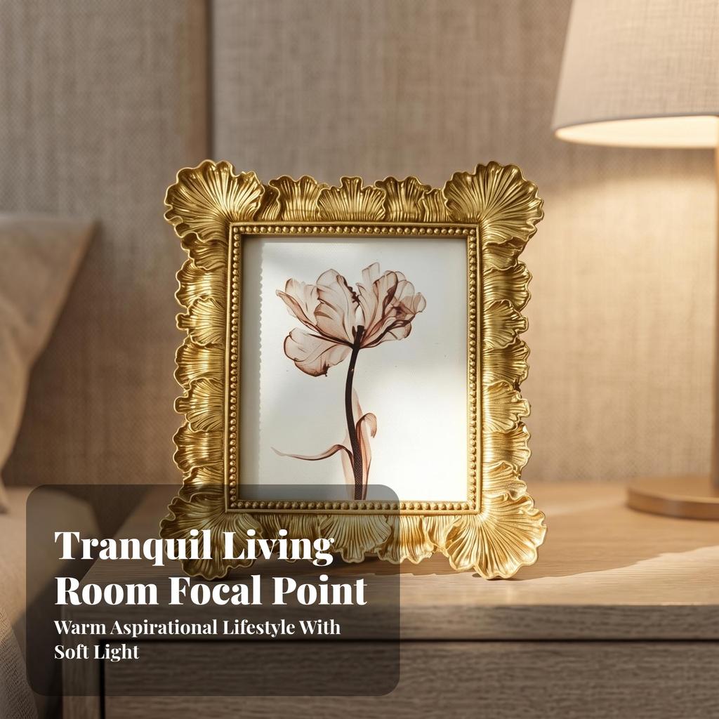 Tabletop Picture Frame Ornate Decor Elegant for Shelf