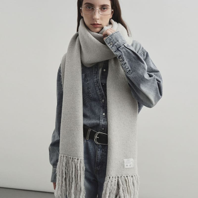 

MONGDOL [5 colors] Heavy Wool Knit Muffler MDAC032 BLUE_F