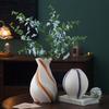 Wave Striped Ceramic Vase Creative Plant Pot Table Decoration Ornaments Flower Arrangement Floral Vases Room Aesthetic Decor