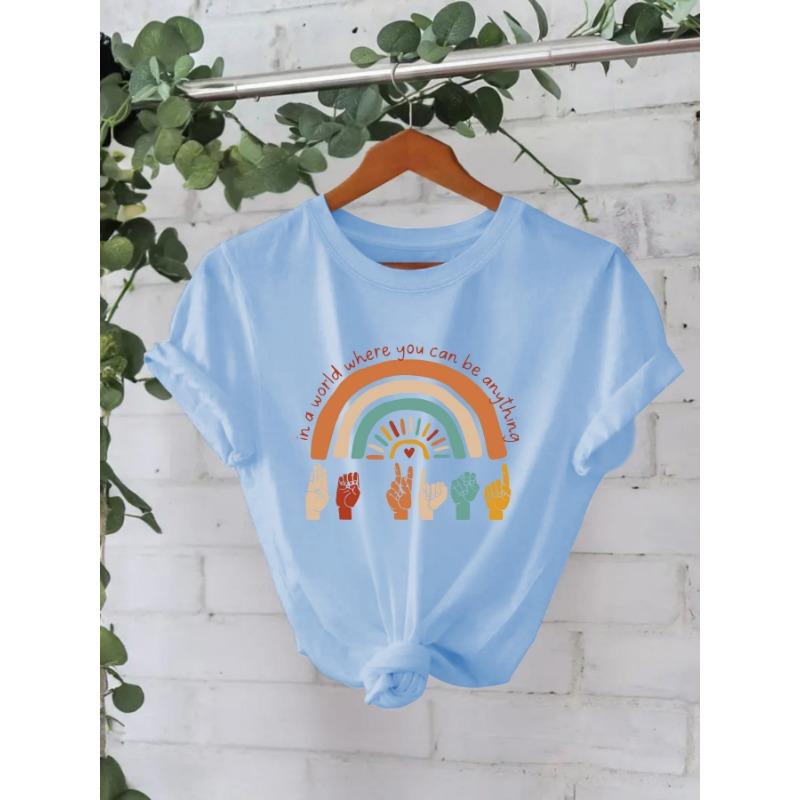 YYFS Damemote Uformelt sommer vår med korte armer bluser og skjorter med o-hals