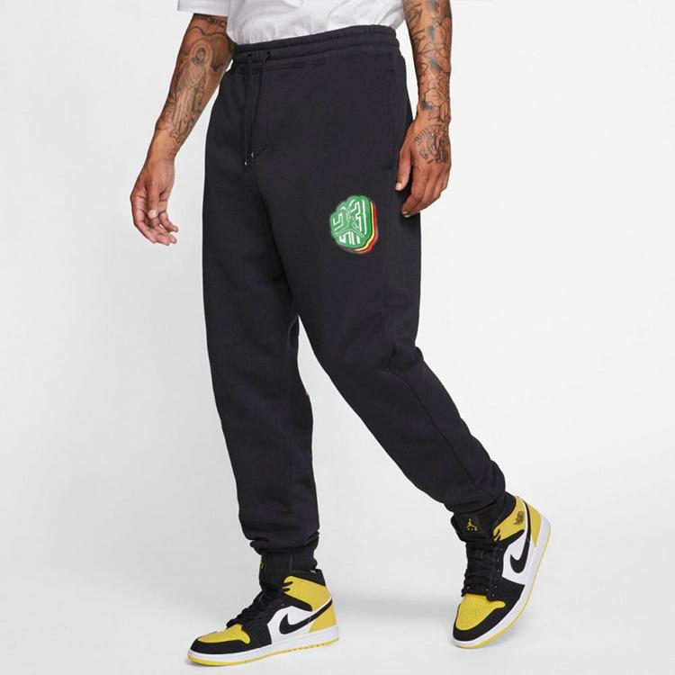 Jordan MJ Sticker Fleece Pants Men Bottoms Black CT6725-010