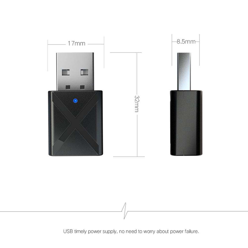 KN320 Ljudadapter USB BT 2 i 1 Sändare/mottagare Adapter Mini Bärbar hörlursljud