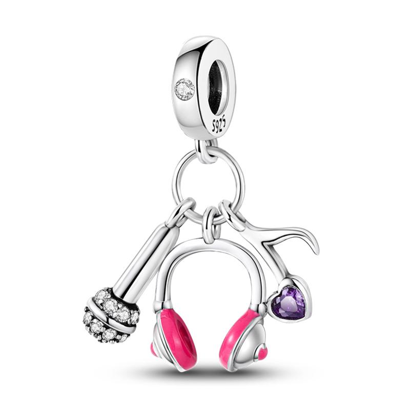Piano Harp Violin Mike Headset Notescopper Music Series Charms Beads Fit Pan Original Bracelets Diy Fine Jewelry Gifts
