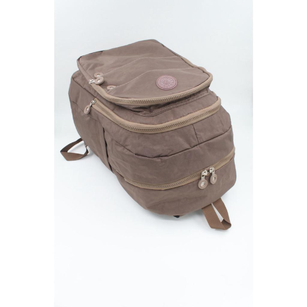 Unisex Crinkle Fabric Water Repellent Large Size Multi-eye Black Travel Backpack For High School Secondary School University