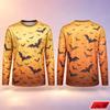 Gothic Bat Pattern Long Sleeve T Shirt Men Halloween 3D Print Gradient Horror Sky Flying Bat Tee Casual Quick Dry New Top Unisex