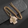 Jewelry Stainless Steel Full Diamond Necklace Football Drip Glue No 10 Jersey Pendant
