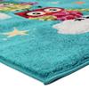 Children's Rug Soft Wool Touch Printed Owls Blue 100x150