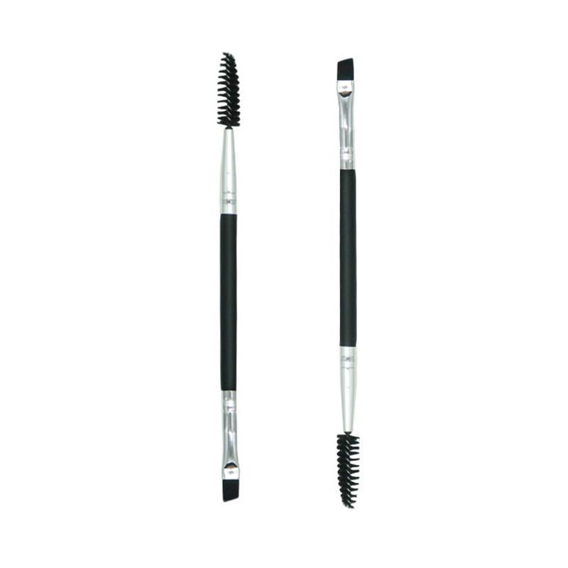 Doppelendiger Augenbrauenpinsel Spiralkamm & Angeschrägter Augenbrauenpuderpinsel Professionelles Make-up-Werkzeug