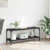 TV Stand Black Oak Effect 100 X 33 X 41 Cm