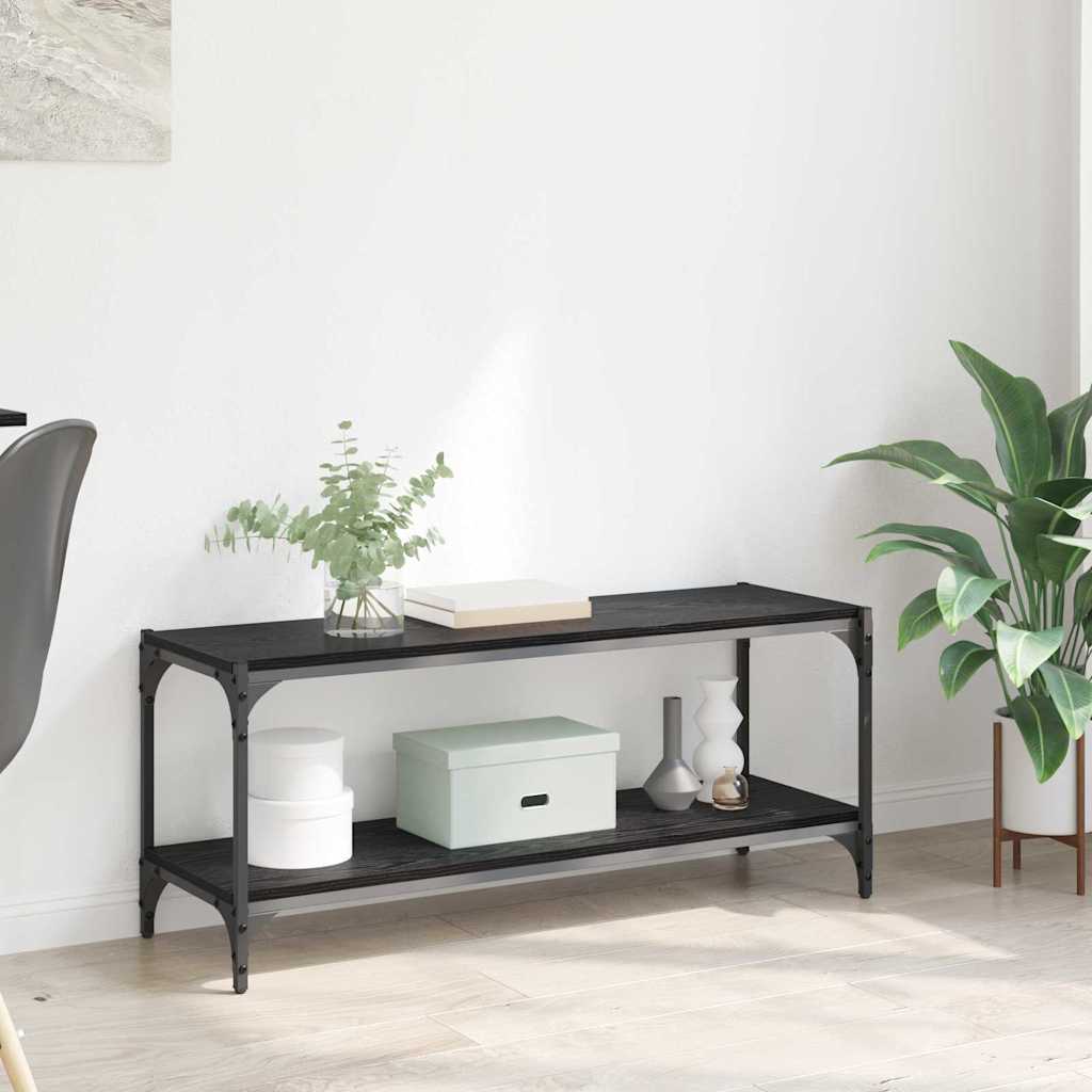 TV Stand Black Oak Effect 100 X 33 X 41 Cm