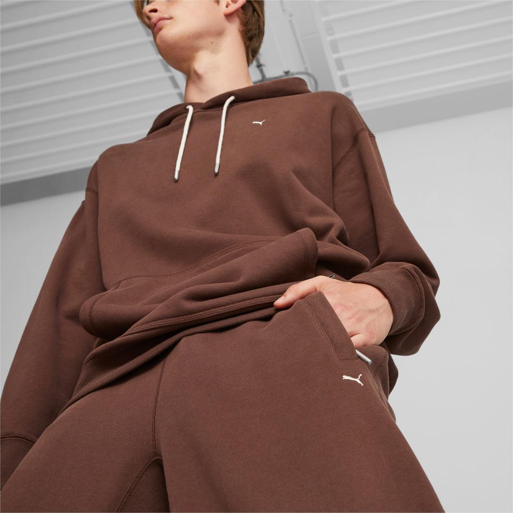 Puma Mmq Solid Color Casual Mid Waist Knitted Sweatpants Unisex Sweatpants Brown 620821-45