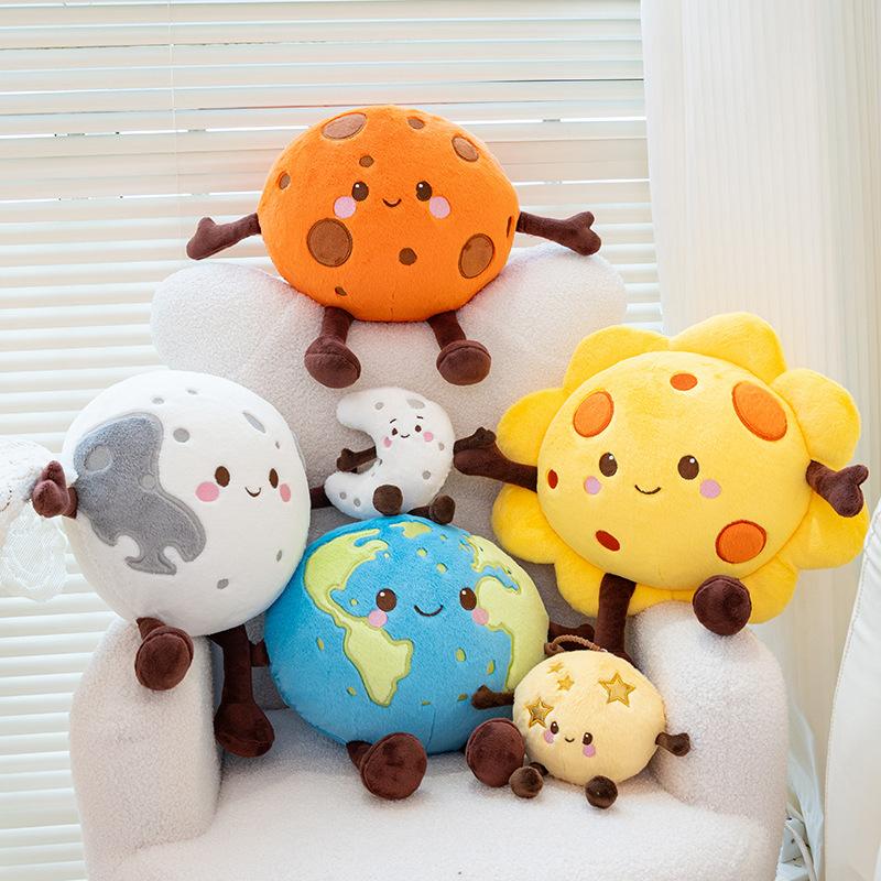 Hot Sale Cute Earth Moon Sun Mars Venus Saturn Plush Toys Soft Stuffed Planet Pendnat Doll Kawaii Keychain Bags Decor Funny Gift