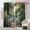2pcs, 2D FLAT PRINTING Curtains (Without Rod) Swan Serenade Chic Contemporary Curtains Versatile 100% Polyester Curtains
