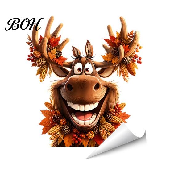 Decorative PVC Window Film Thanksgiving Sticker, Static Cling Fall Decal, Removable Autumn Decals Cute Animal Sticker for Holiday Decoration