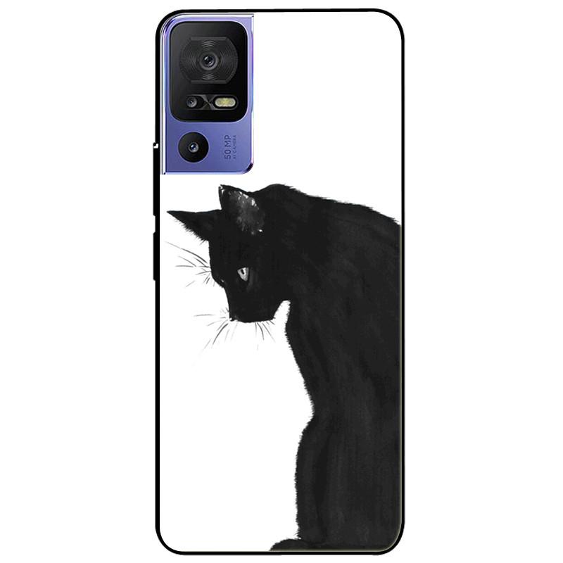 For TCL 40 SE Case 2023 Soft Silicone Protective Black Tiger Lion Funda Coque for TCL 40SE Covers TPU Bumper for TCL40se Paras