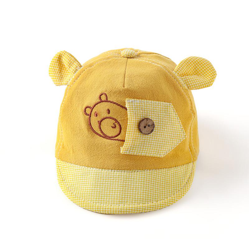 Summer Cute Cartoon Bear Baby Kids Hats Boys Girls Children Outdoor Sunshade Breathable Hats Sun Caps
