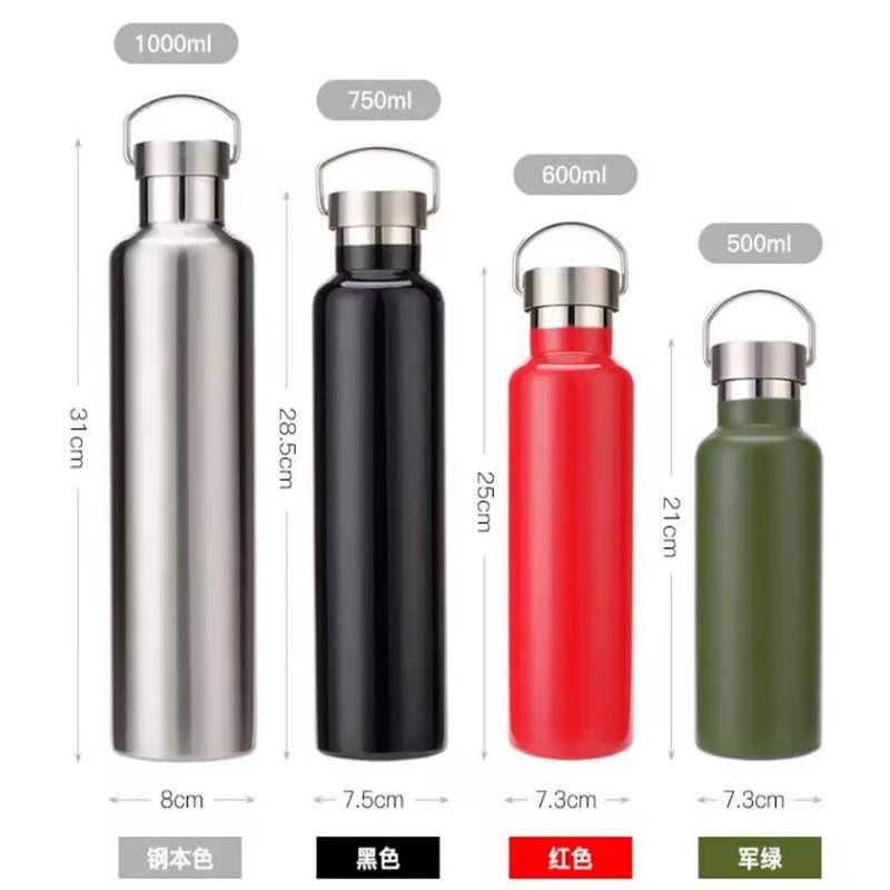 500/600/750/1000ML Stainless Steel Thermos Vacuum Insulated Water Bottle Vacuum Flask Cup Travel Cycling Hiking Sport Bottles