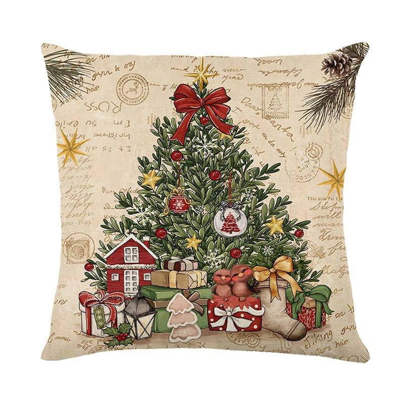 

Christmas Series Pillowcases Santa Claus Snowman Holiday Decoration Sofa Pillowcases Linen Pillowcases 45*45cm