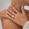 2025 New Vintage Punk Metal Rings Set for Women Aesthetics Jewelry Gift Gold Silver Color Irregular Geometric Knuckle Joint Ring Opening Jewelry