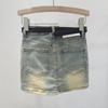Vintage distressed utility pocket denim short skirt for women, summer new spicy girl slimming button-up anti-exposure A-line skirt